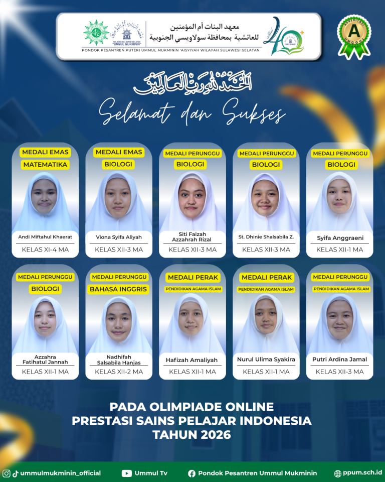 PERAIH MEDALI OLIMPIADE ONLINE PRESTASI SAINS PELAJAR INDONESIA 2026 (1) – SATUAN PENDIDIKAN MA