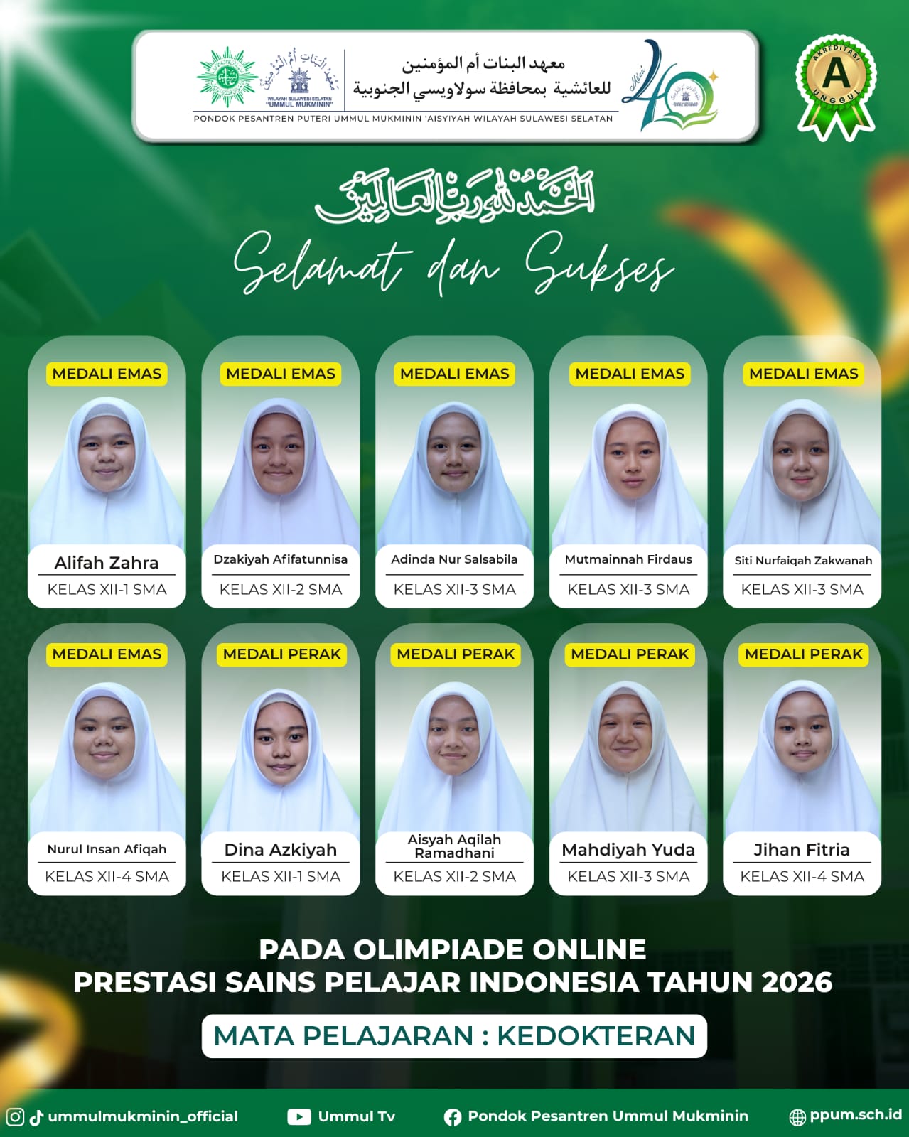 Peraih Medali Olimpiade Online Prestasi Sains Pelajar Indonesia Cabang Kedokteran 2026 – 1