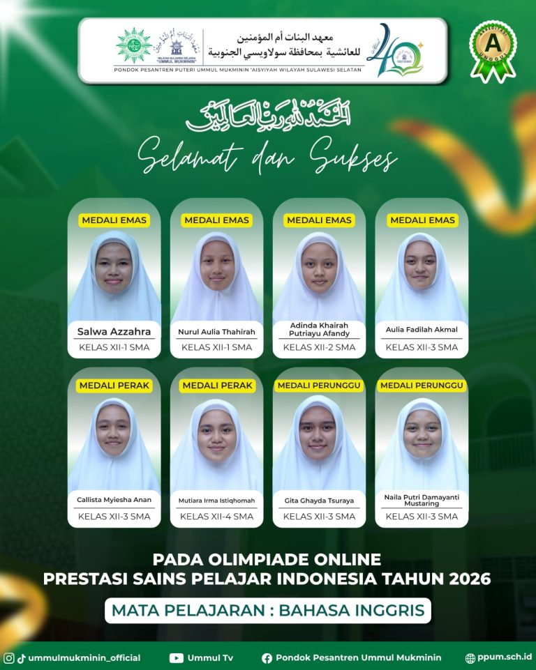 Peraih Medali Olimpiade Online Prestasi Sains Pelajar Indonesia Cabang Bahasa Inggris 2026