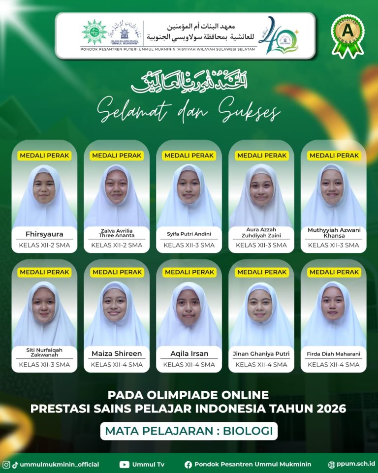 Peraih Medali Olimpiade Online Prestasi Sains Pelajar Indonesia Cabang Biologi 2026 – 2